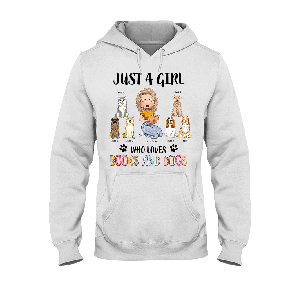 Just A Girl Who Loves Books And Dogs - Personalized Book T-shirt and Hoodie