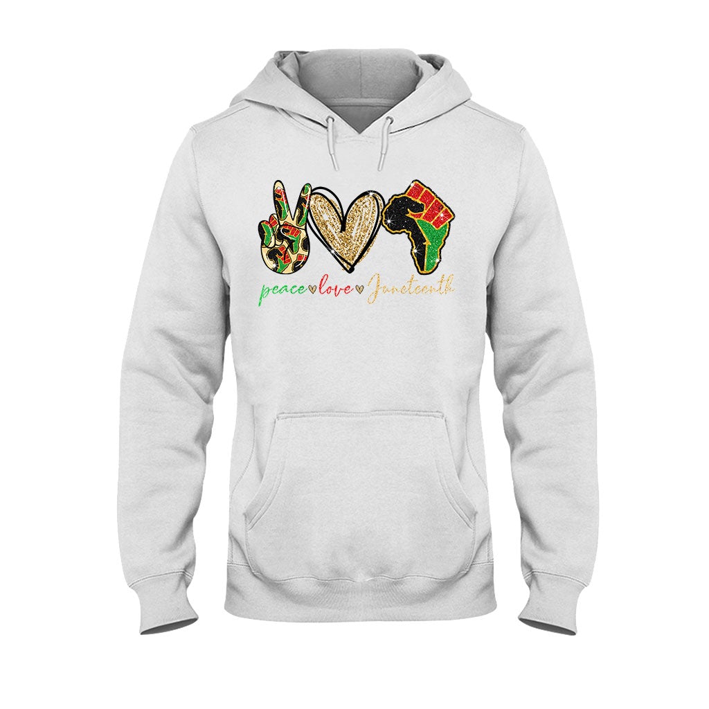 Juneteenth - T-shirt et sweat à capuche afro-américains avec imprimé à paillettes imitation 1121