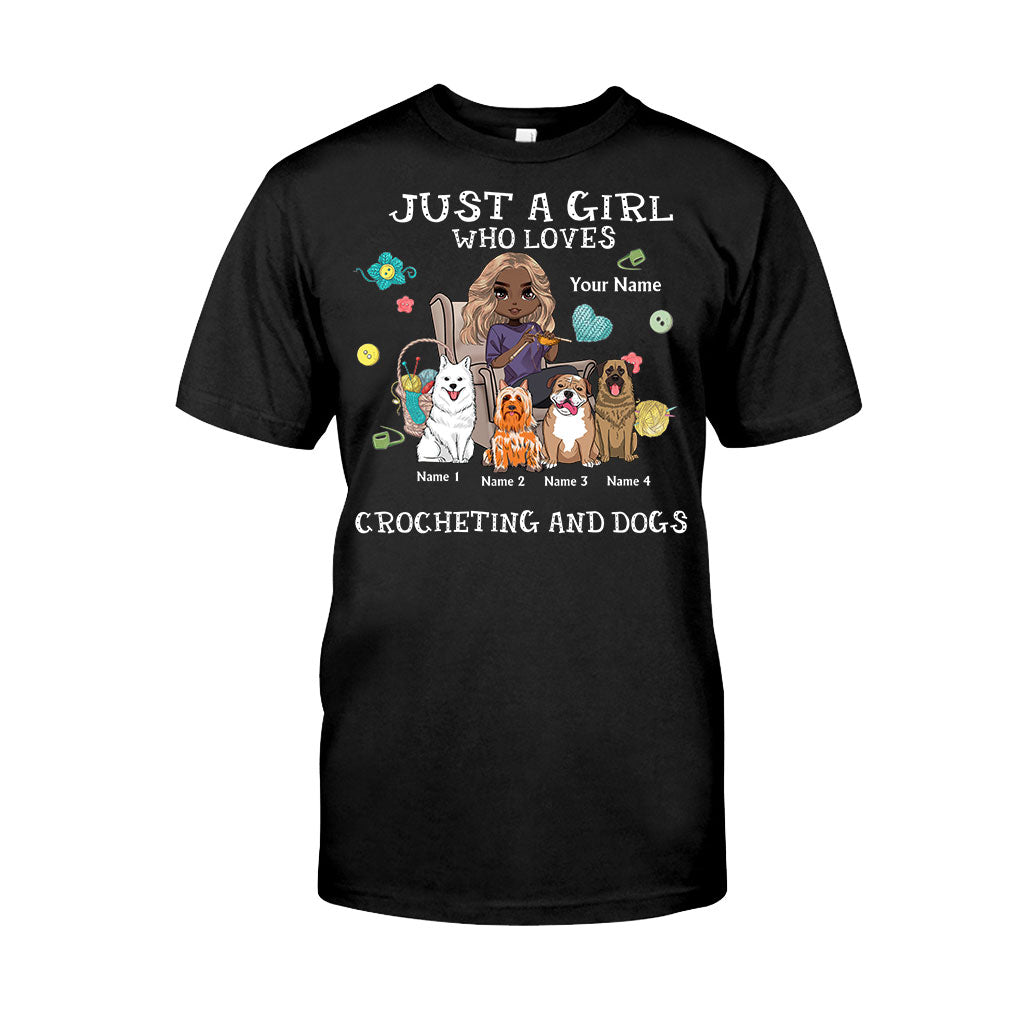 Just A Girl Who Loves Crocheting And Dogs - Personalized T-shirt and Hoodie