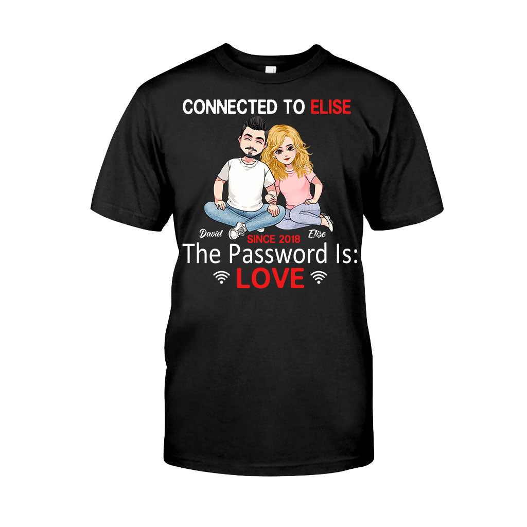 Connected To - Personalized Couple Couple T-shirt and Hoodie