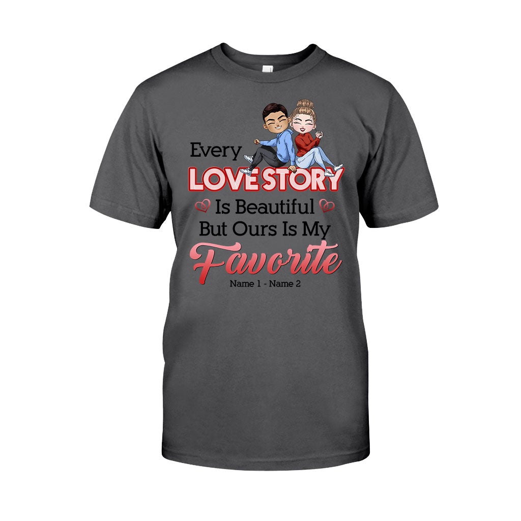 Our Love Story Is My Favorite - Personalized Couple T-shirt and Hoodie
