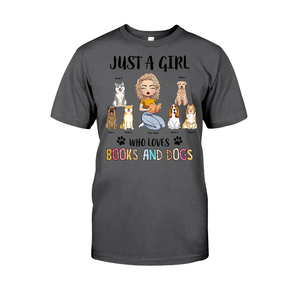 Just A Girl Who Loves Books And Dogs - Personalized Book T-shirt and Hoodie