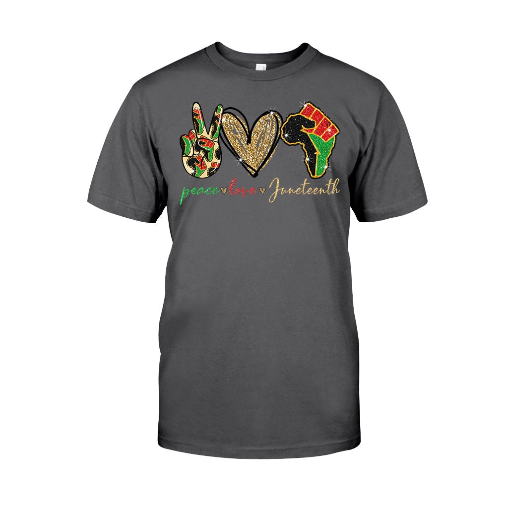 Juneteenth - T-shirt et sweat à capuche afro-américains avec imprimé à paillettes imitation 1121