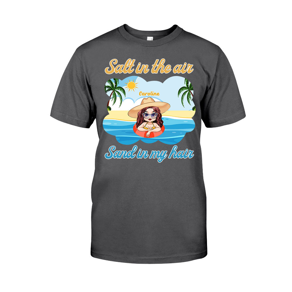 Salz in der Luft, Sand in meinen Haaren – Personalisiertes T-Shirt und Hoodie für Meeresliebhaber