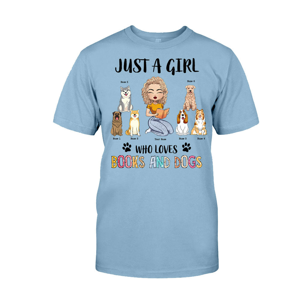 Just A Girl Who Loves Books And Dogs - Personalized Book T-shirt and Hoodie