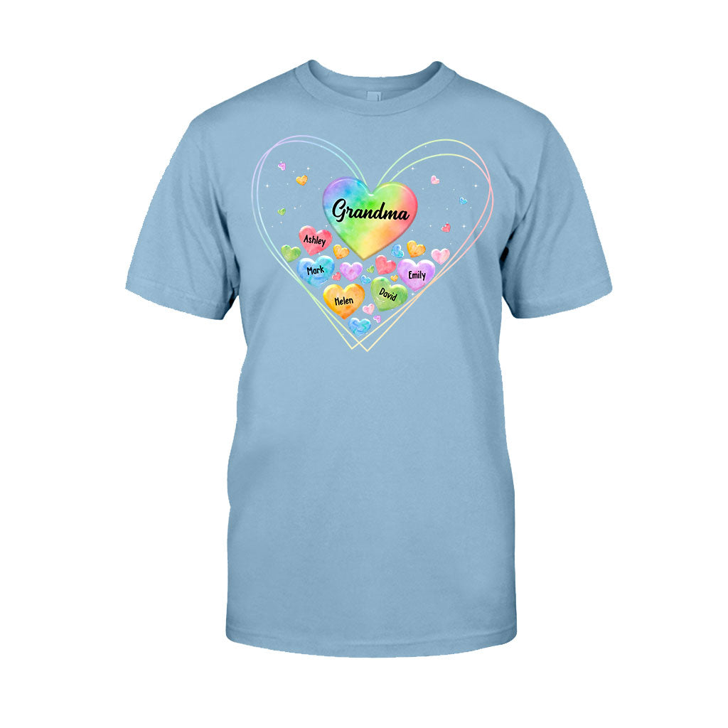 Cœur coloré de grand-mère - Cadeau pour grand-mère, maman - T-shirt et sweat à capuche personnalisés