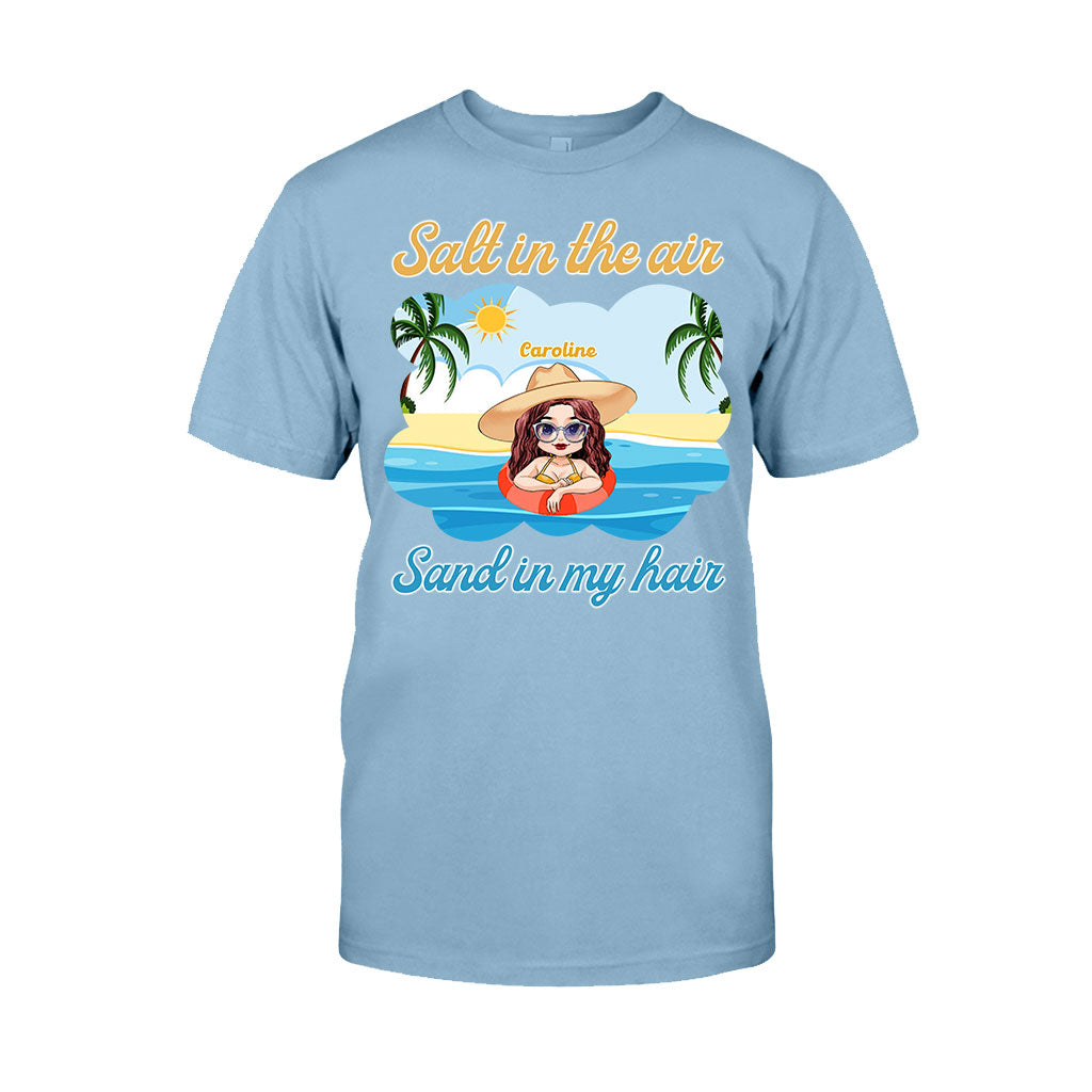 Salz in der Luft, Sand in meinen Haaren – Personalisiertes T-Shirt und Hoodie für Meeresliebhaber