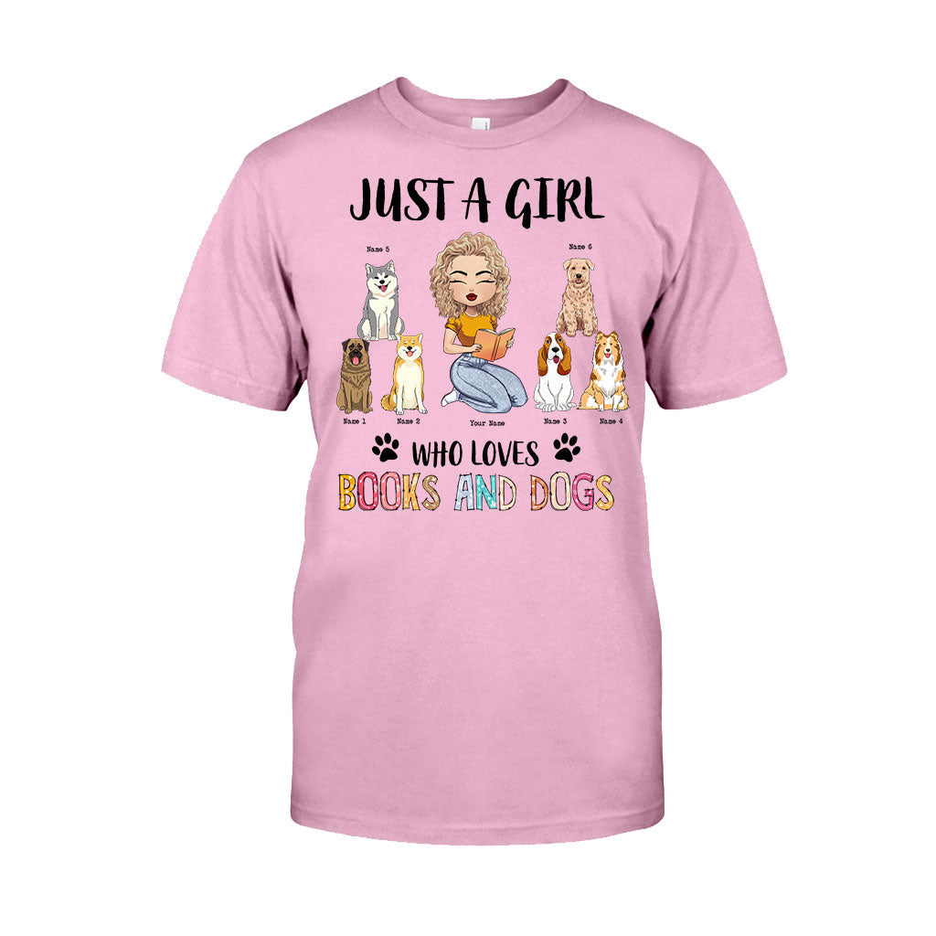 Just A Girl Who Loves Books And Dogs - Personalized Book T-shirt and Hoodie