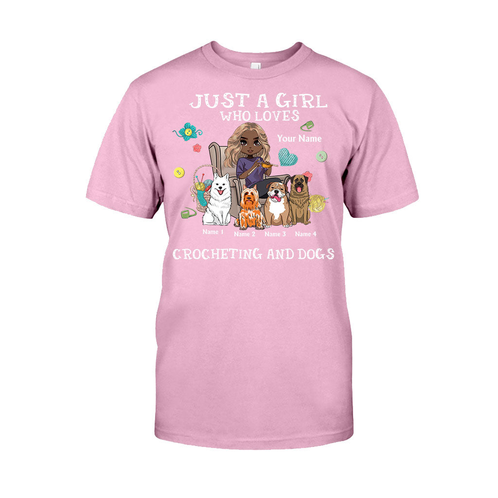 Just A Girl Who Loves Crocheting And Dogs - Personalized T-shirt and Hoodie