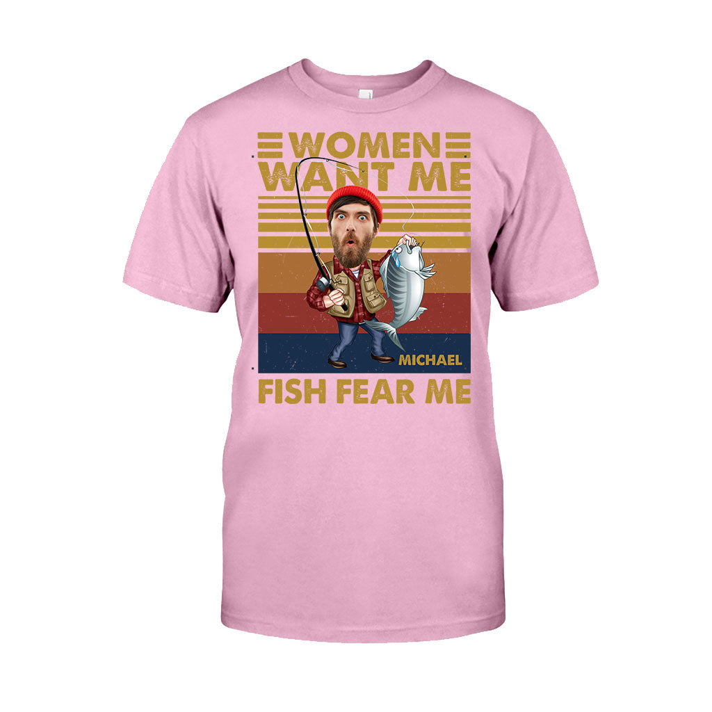 Frauen wollen mich, Fische fürchten mich – Personalisiertes Angel-T-Shirt und Hoodie