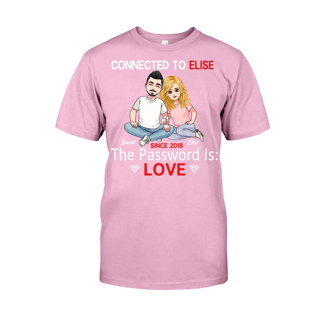 Connected To - Personalized Couple Couple T-shirt and Hoodie