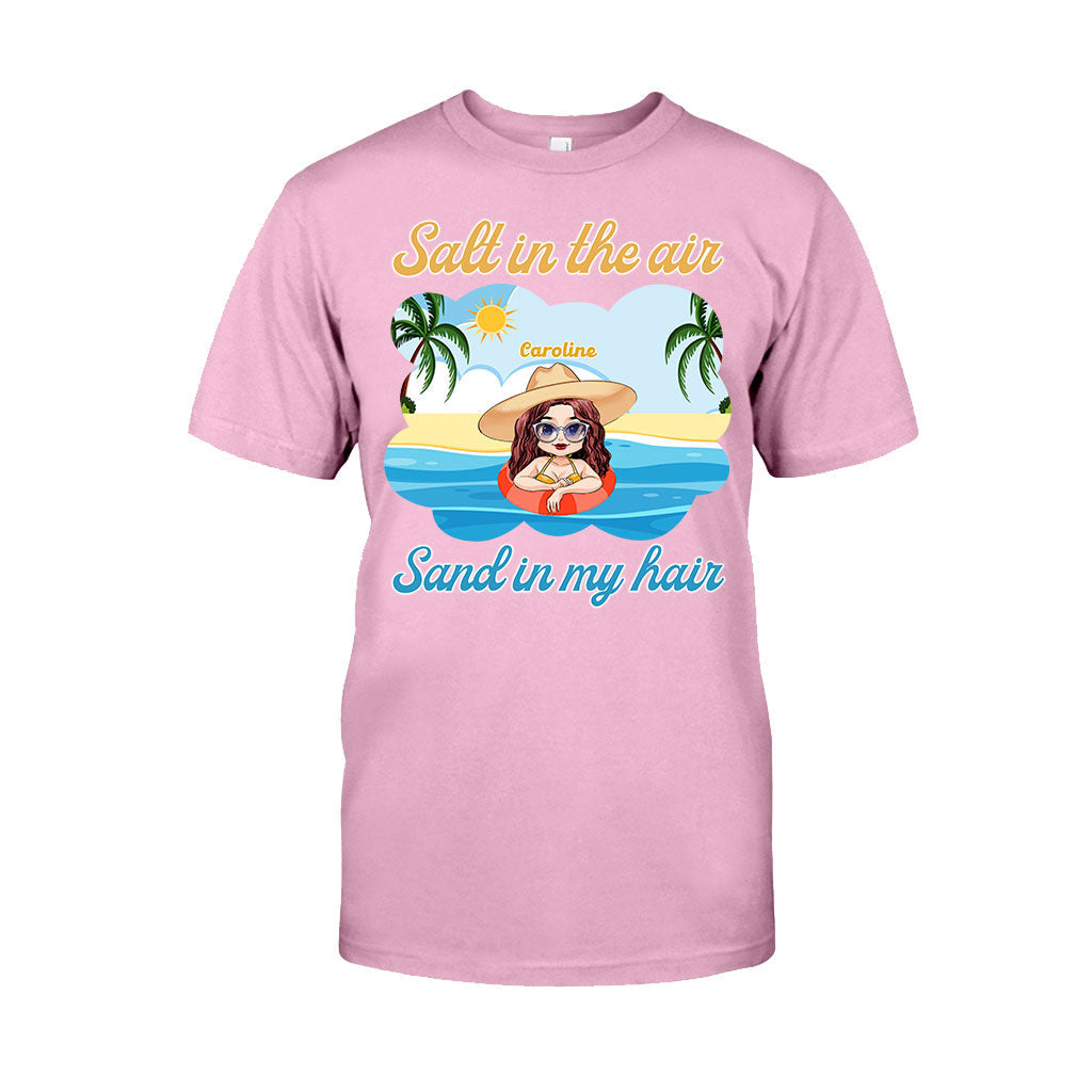 Salz in der Luft, Sand in meinen Haaren – Personalisiertes T-Shirt und Hoodie für Meeresliebhaber