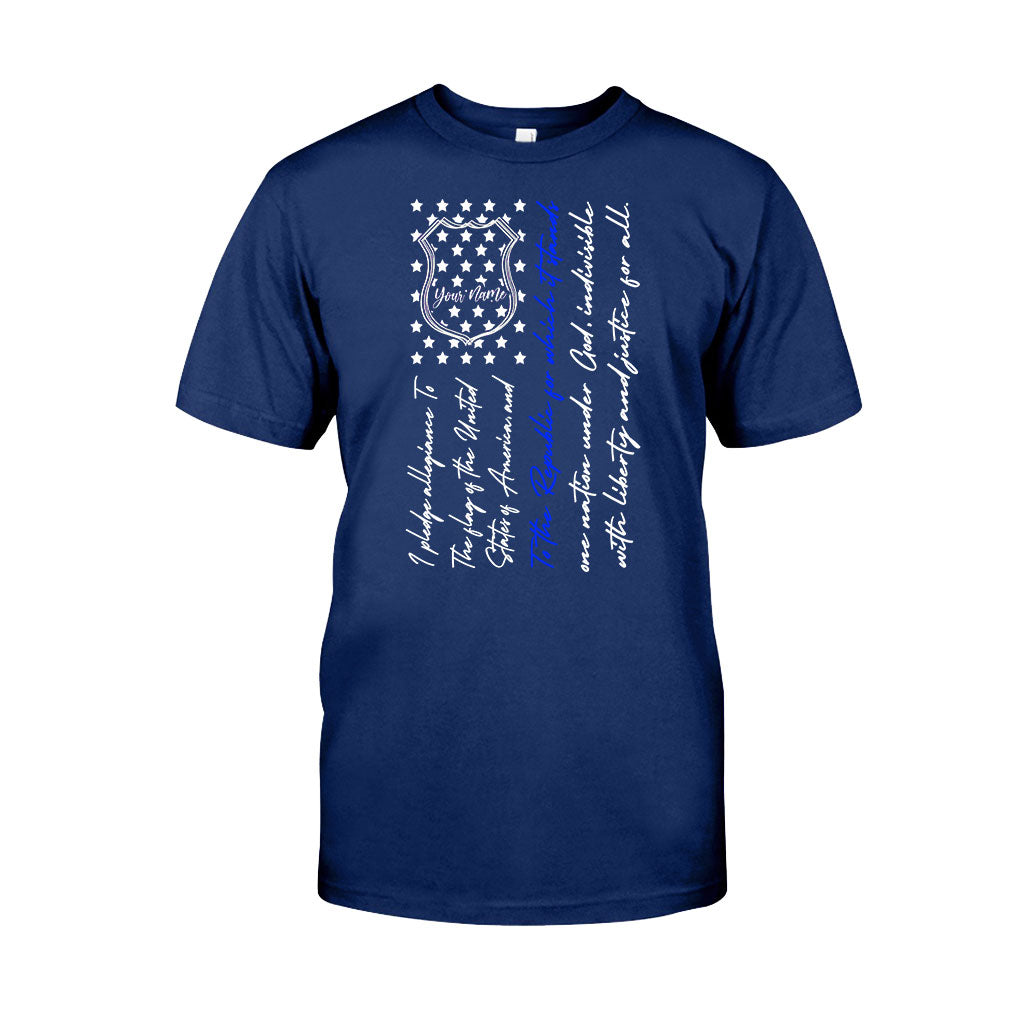 Police Badge Pledge Of Allegiance - Personalized Independence Day T-shirt and Hoodie