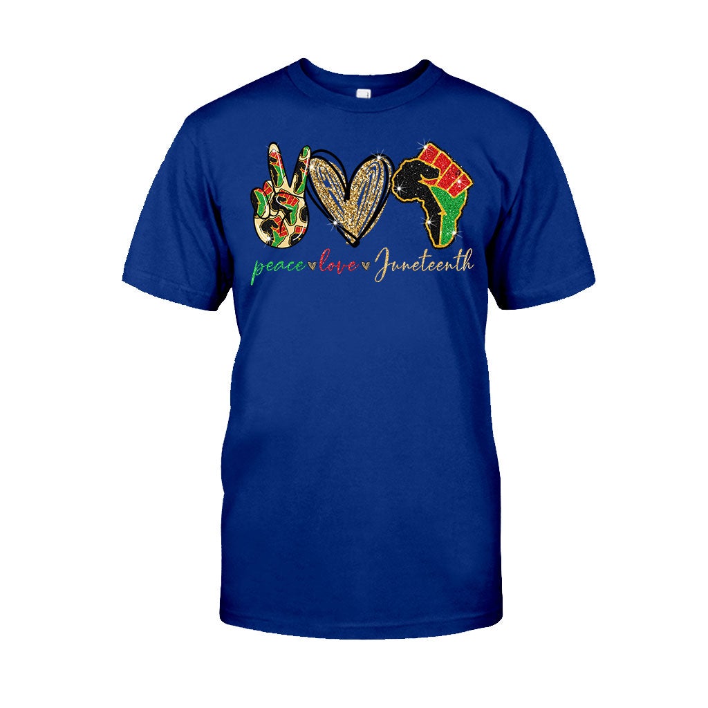 Juneteenth - T-shirt et sweat à capuche afro-américains avec imprimé à paillettes imitation 1121