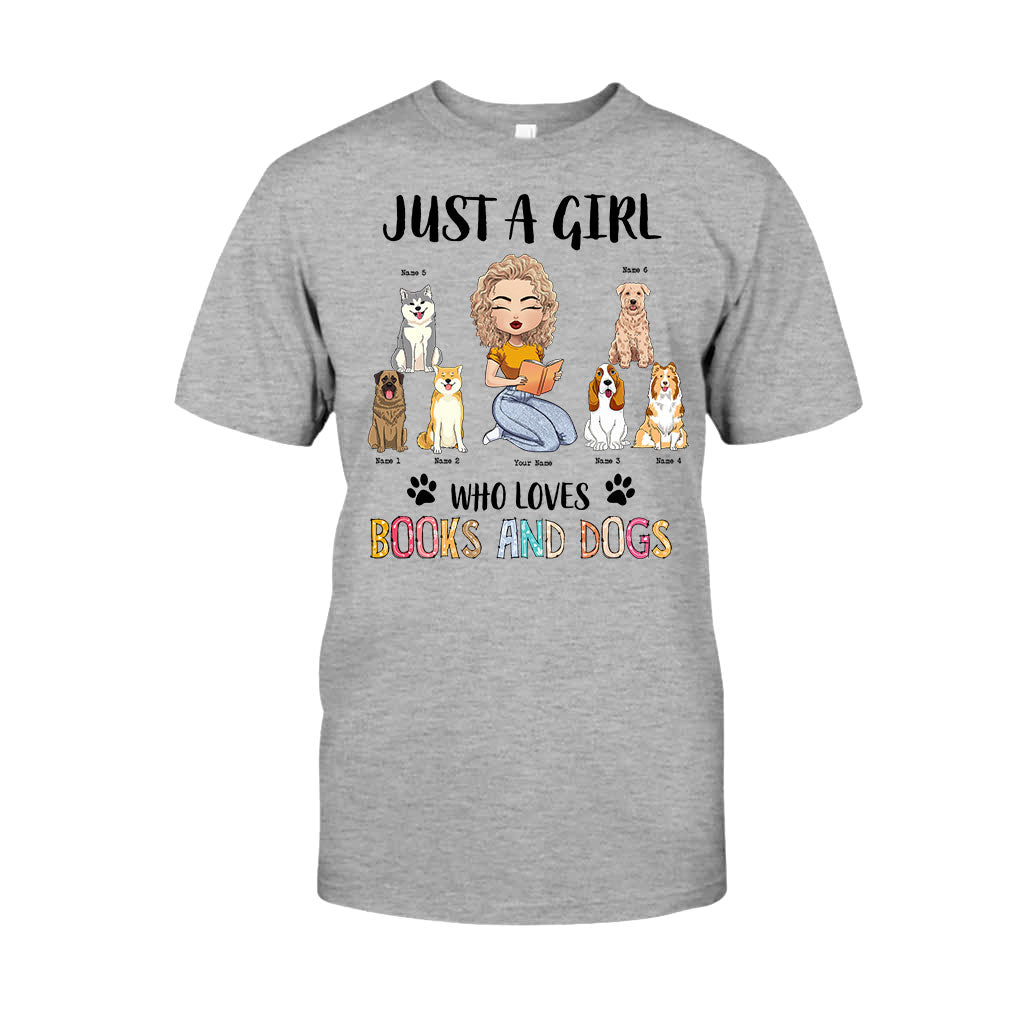 Just A Girl Who Loves Books And Dogs - Personalized Book T-shirt and Hoodie