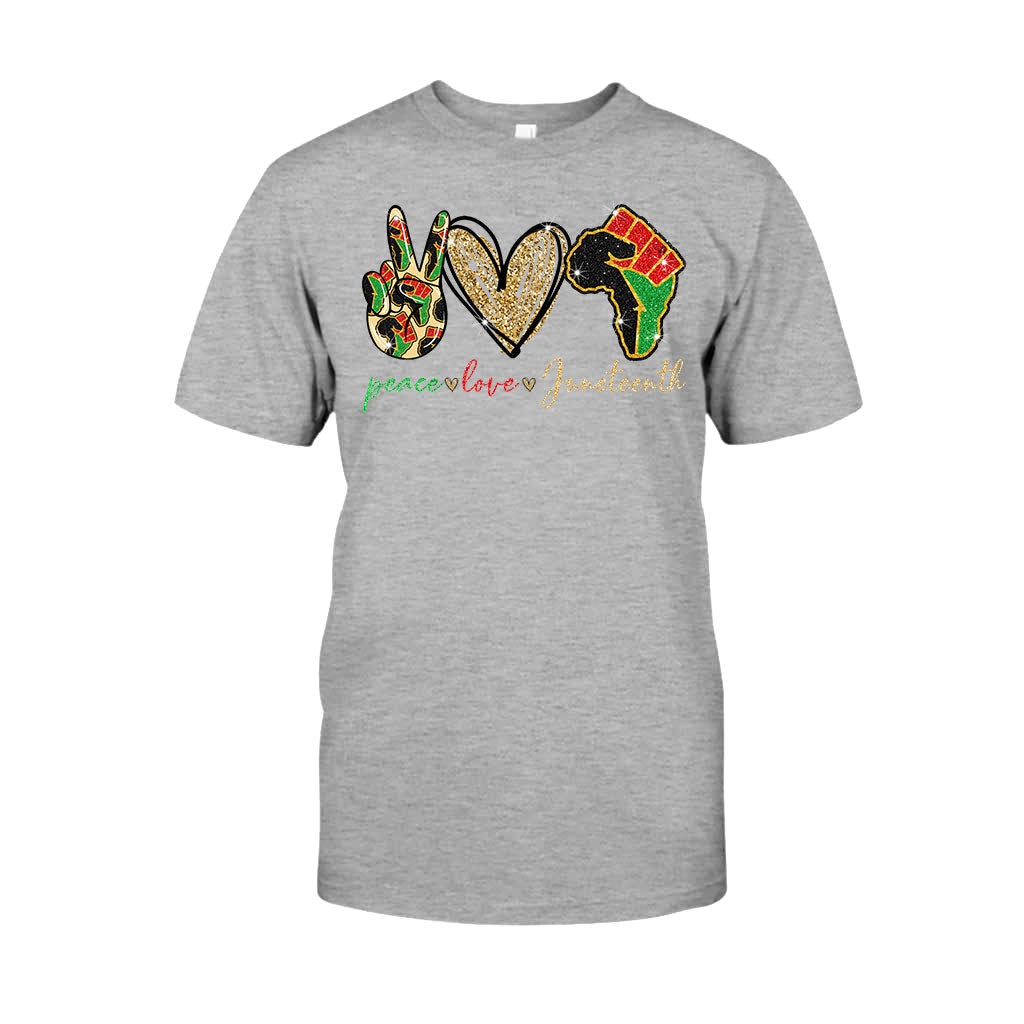 Juneteenth - T-shirt et sweat à capuche afro-américains avec imprimé à paillettes imitation 1121