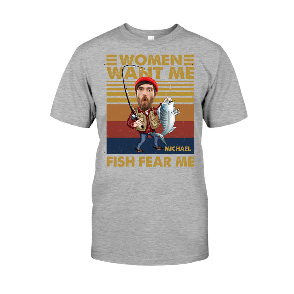 Frauen wollen mich, Fische fürchten mich – Personalisiertes Angel-T-Shirt und Hoodie