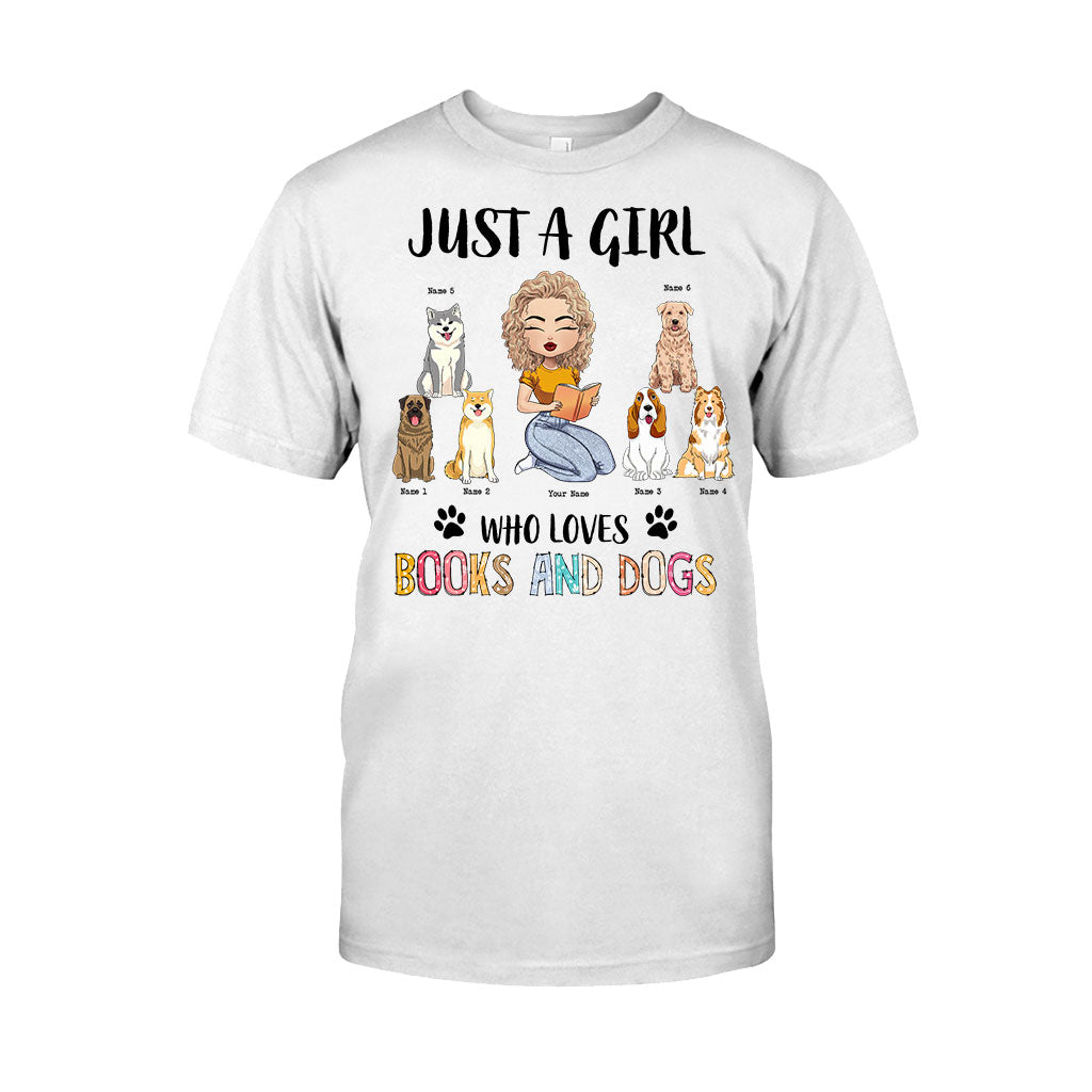 Just A Girl Who Loves Books And Dogs - Personalized Book T-shirt and Hoodie