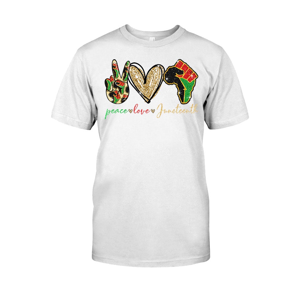 Juneteenth - T-shirt et sweat à capuche afro-américains avec imprimé à paillettes imitation 1121