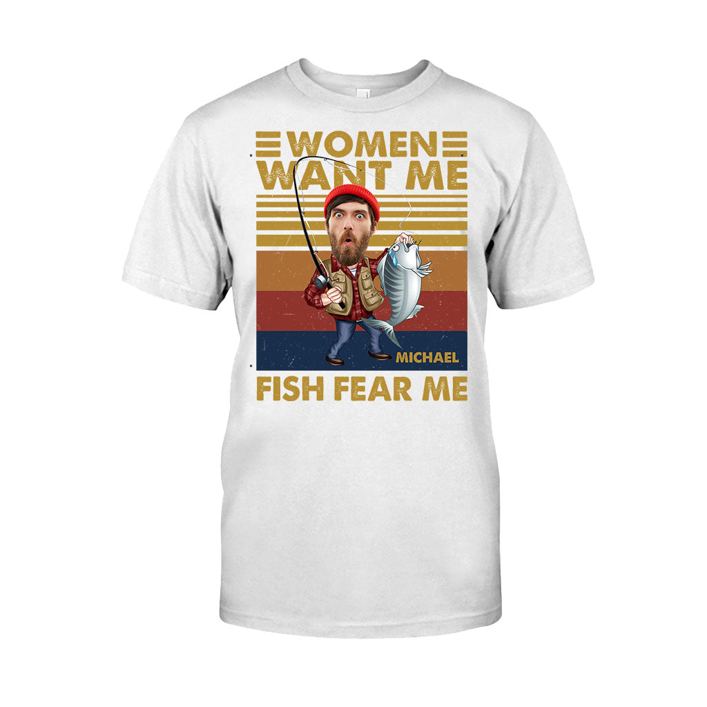 Frauen wollen mich, Fische fürchten mich – Personalisiertes Angel-T-Shirt und Hoodie