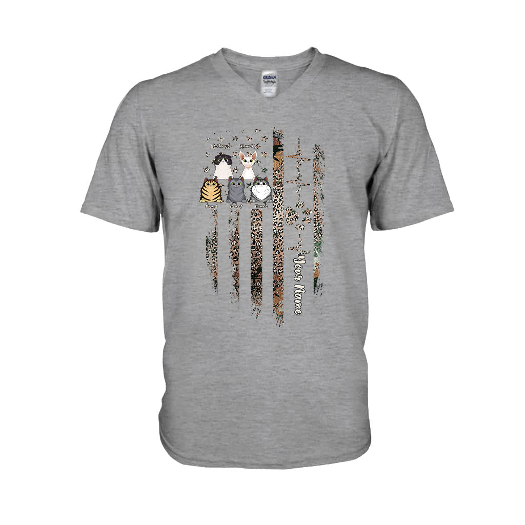 Love My Cats - Personalized Independence Day Cat T-shirt and Hoodie