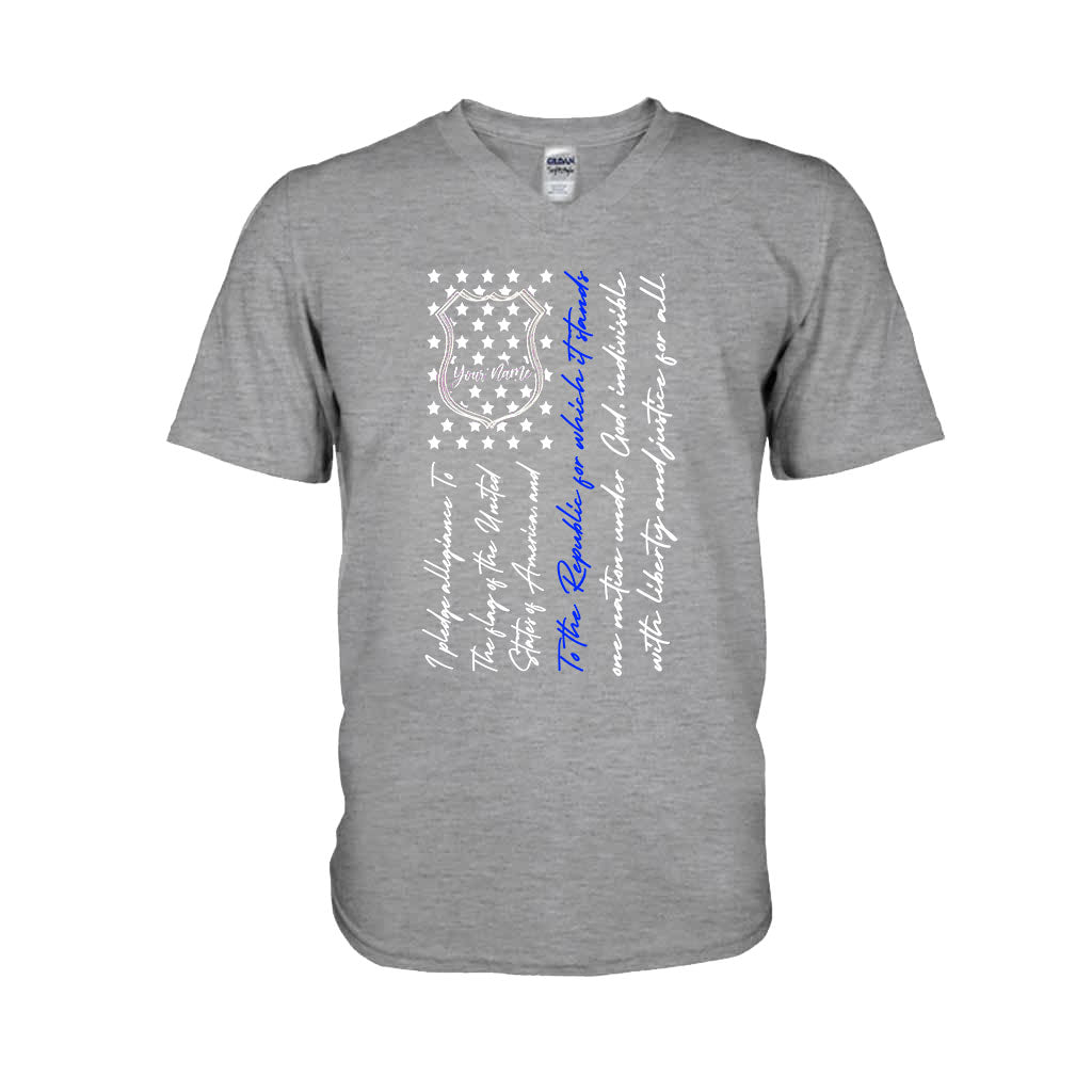 Police Badge Pledge Of Allegiance - Personalized Independence Day T-shirt and Hoodie