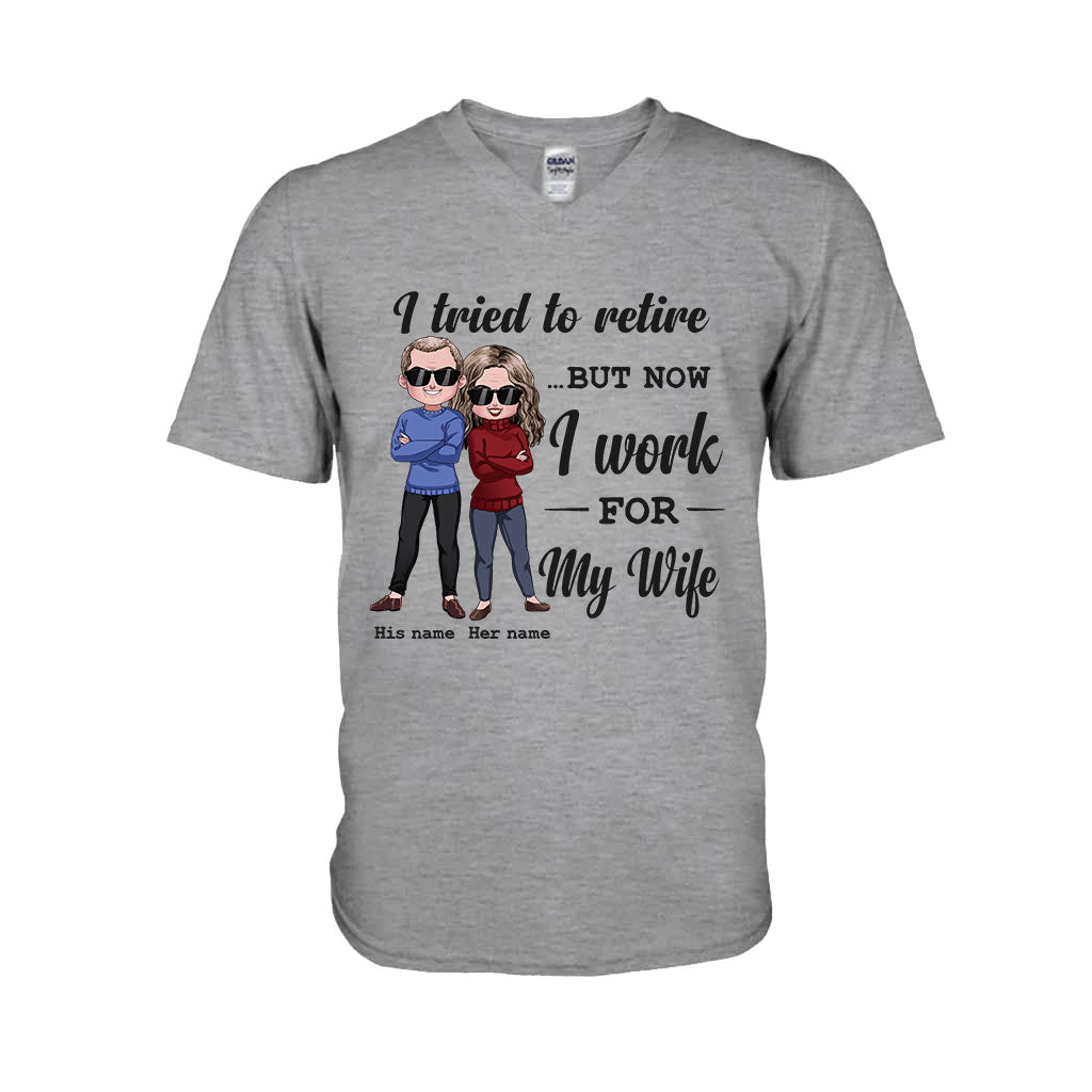 I Tried To Retire - Personalized Couple T-shirt and Hoodie