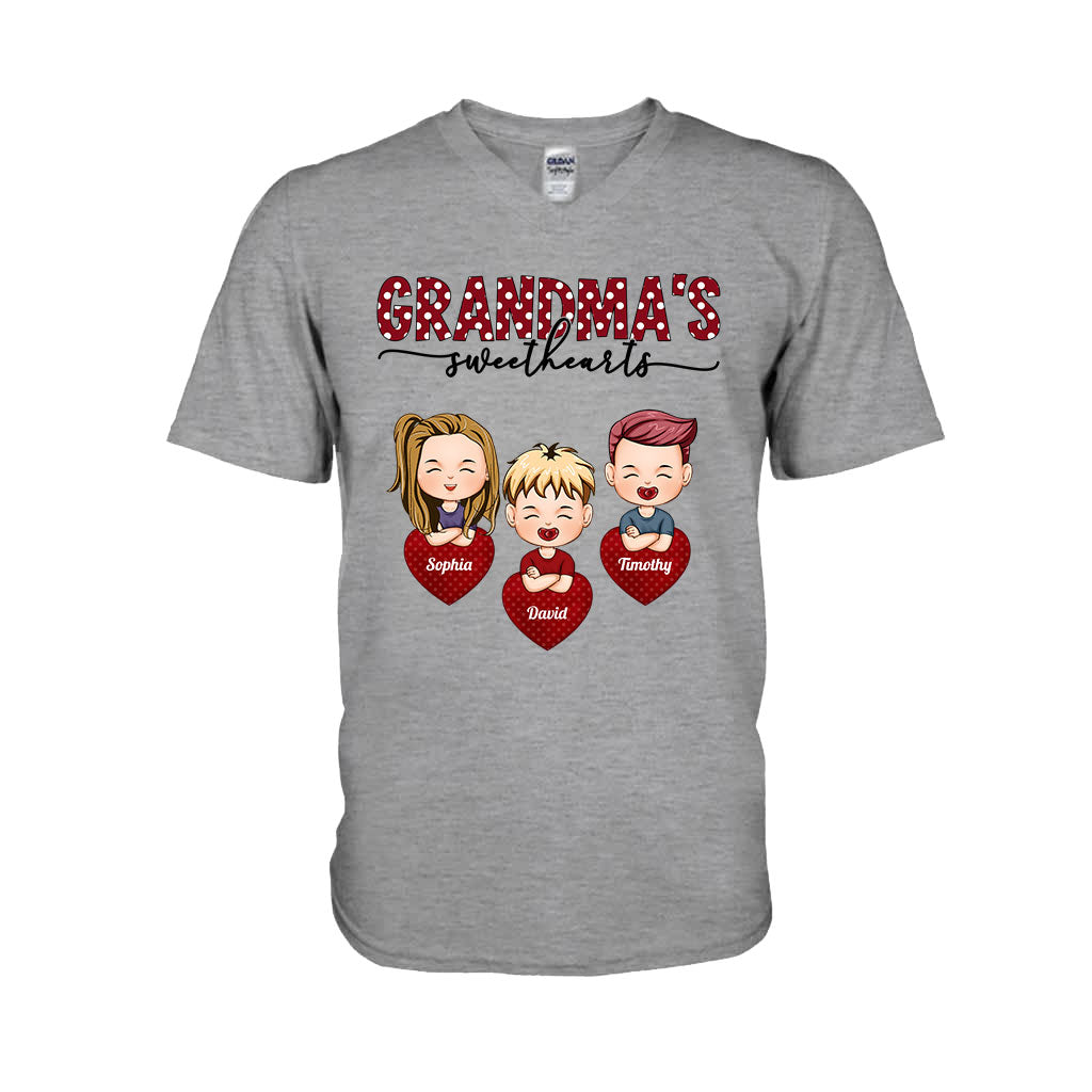 Grandma's Sweethearts - Personalized Valentine Grandma T-shirt and Hoodie
