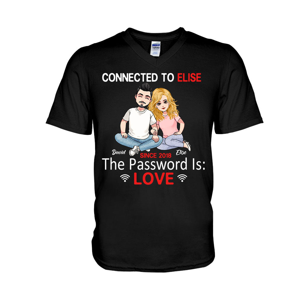 Connected To - Personalized Couple Couple T-shirt and Hoodie
