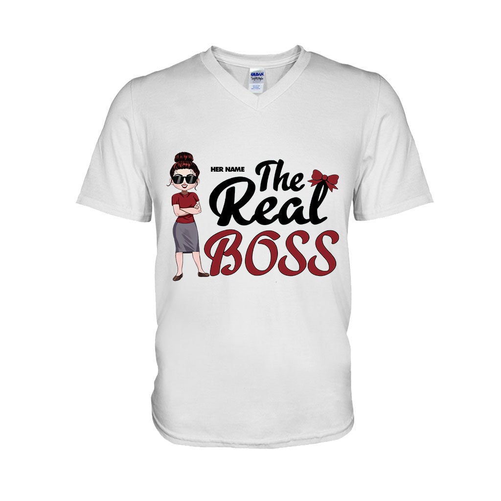 The Boss The Real Boss - Personalized Couple T-shirt and Hoodie