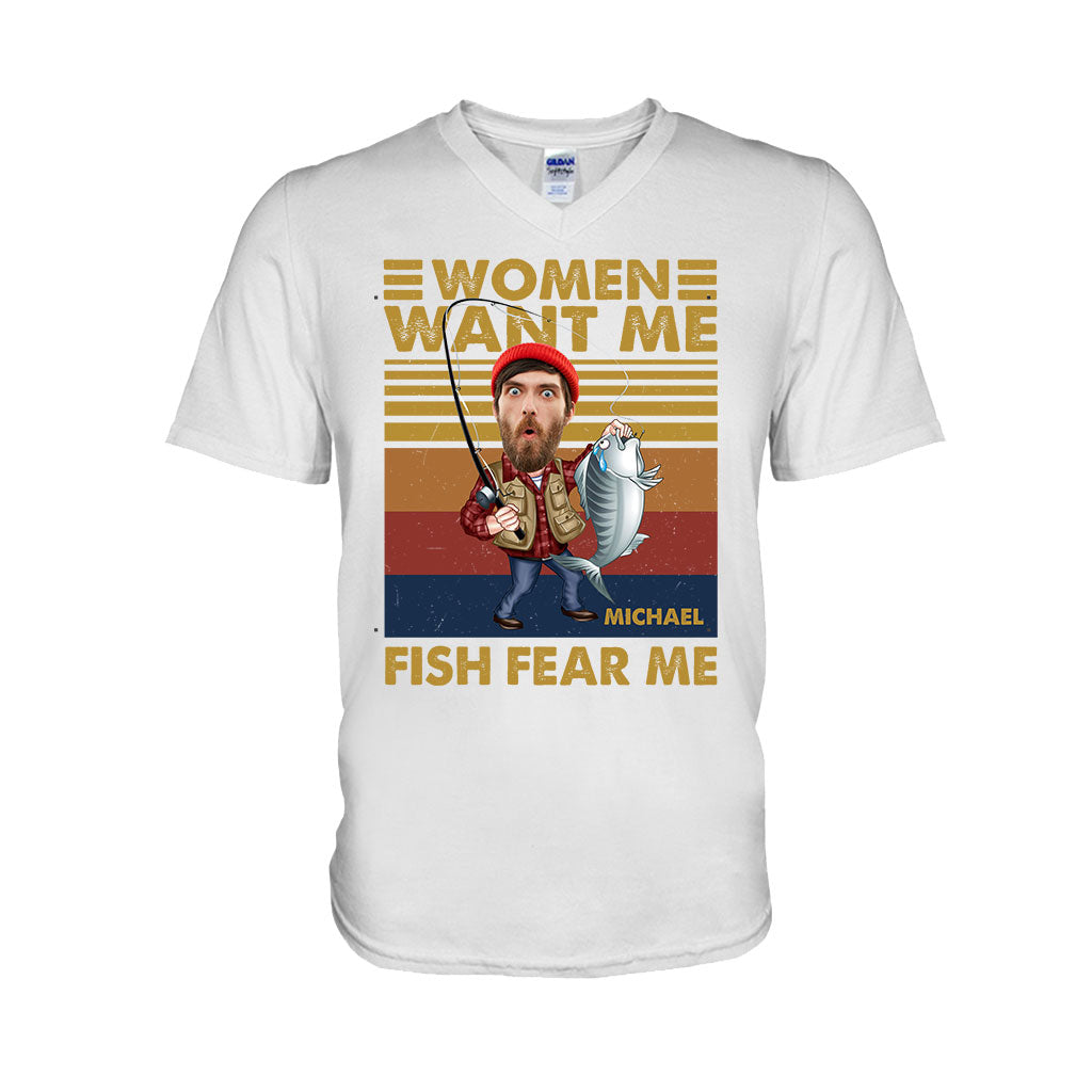 Frauen wollen mich, Fische fürchten mich – Personalisiertes Angel-T-Shirt und Hoodie