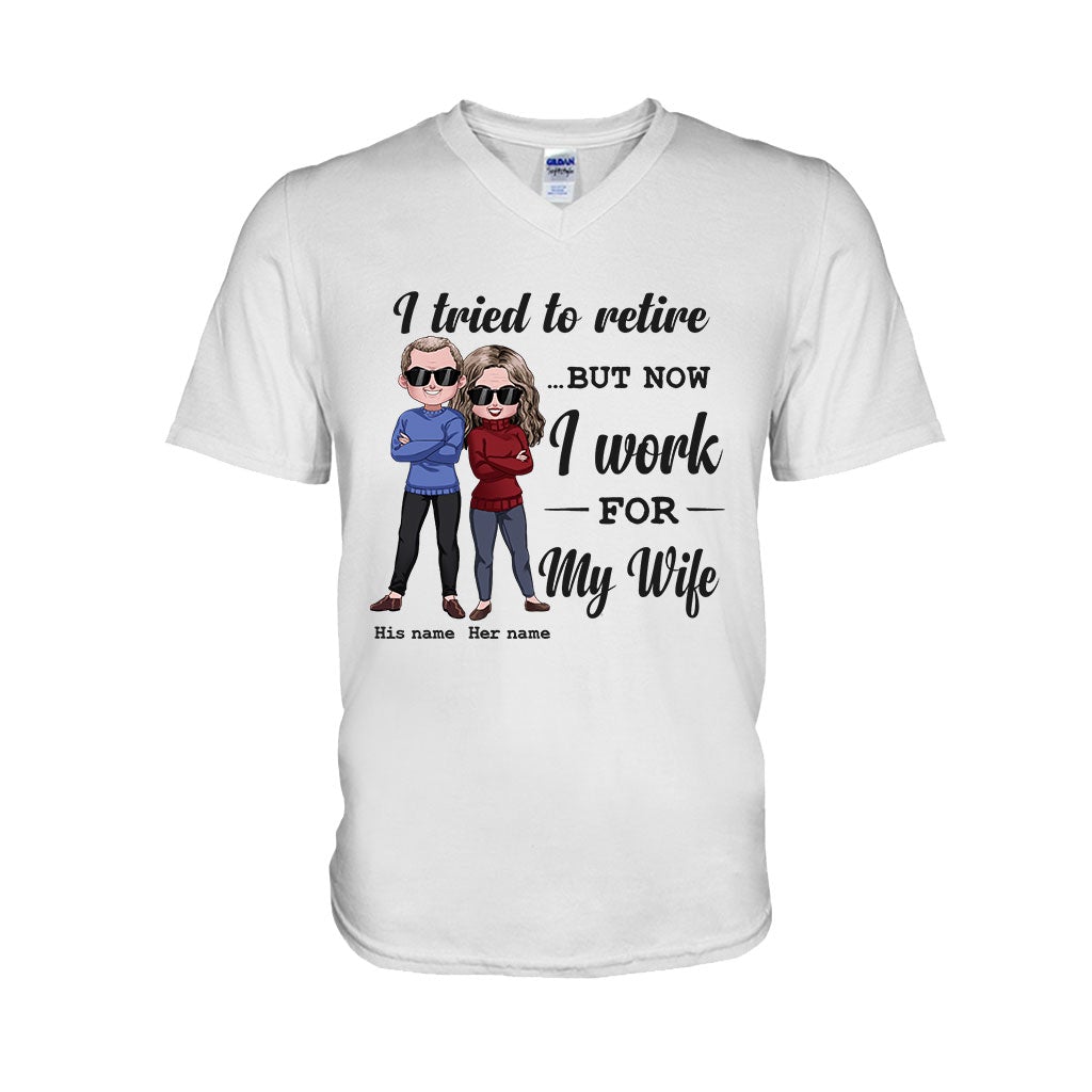 I Tried To Retire - Personalized Couple T-shirt and Hoodie