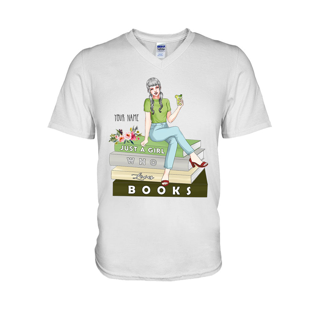 Just A Girl Who Loves Books - Personalized Book T-shirt and Hoodie