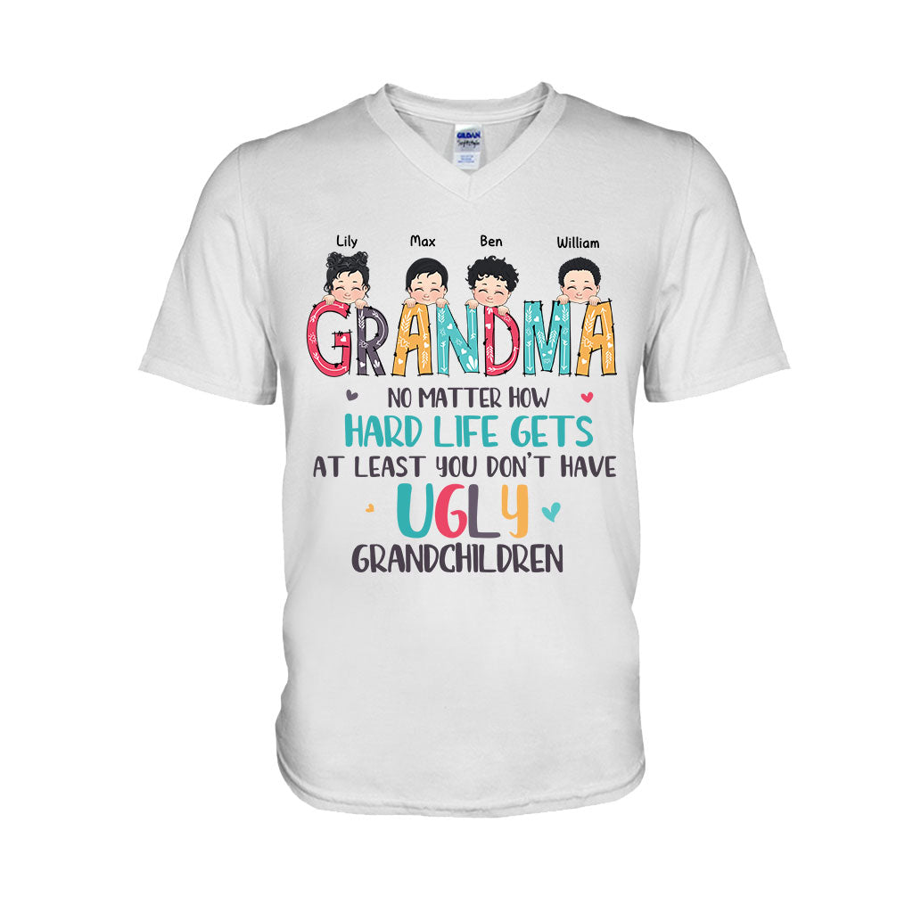 No Matter How Hard Life Gets - Personalized Mother's Day Grandma T-shirt and Hoodie
