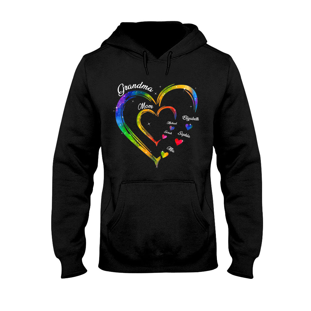 Grandma Mom Hearts - Personalized Grandma T-shirt And Hoodie