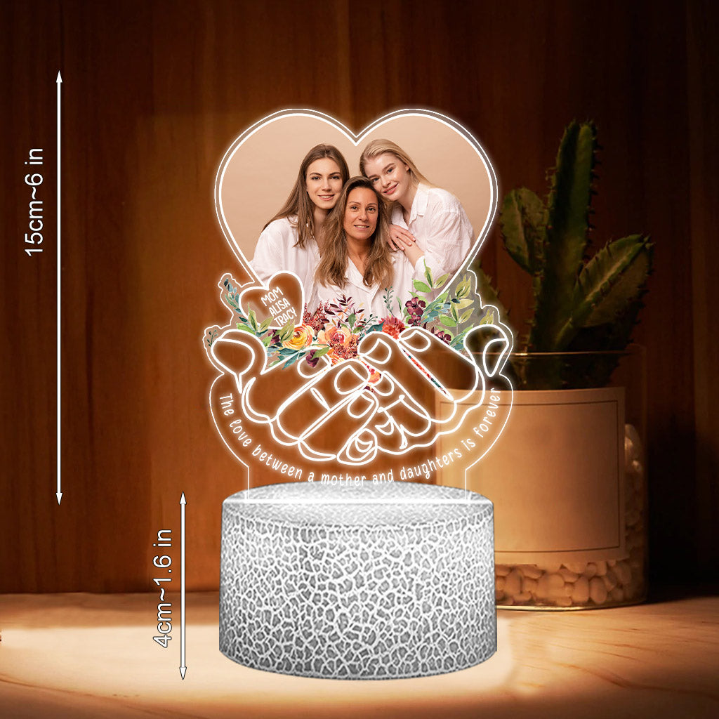 The love Between A Mother And Children Is Forever - Personalized Mother Shaped Plaque Light Base