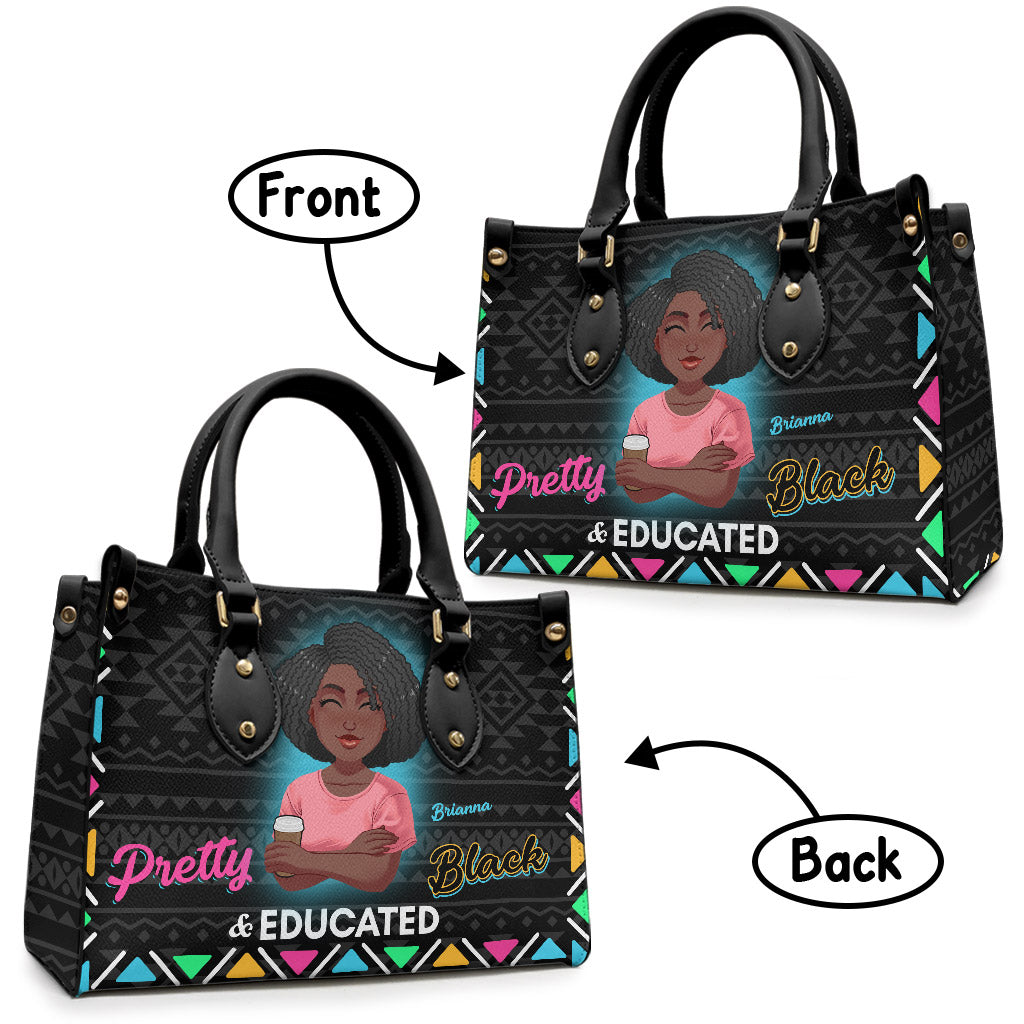 Hübsch, schwarz und gebildet – personalisierte Lederhandtasche für Afroamerikanerinnen