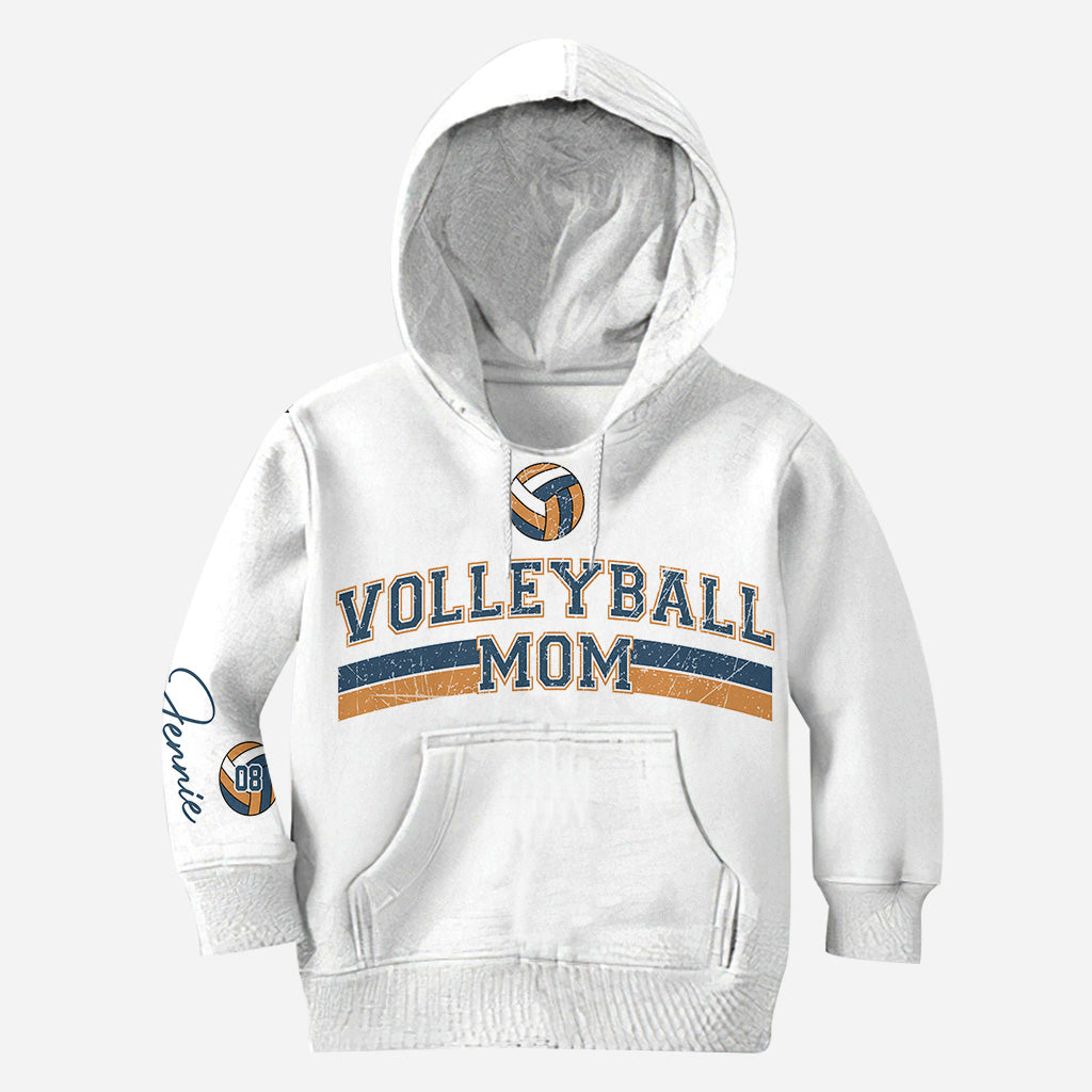 Volleyball Mom With Any Kid Name & Number - Personalized Volleyball All Over Shirt