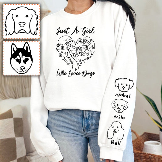 Einfach ein Mädchen, das Hunde liebt – personalisiertes T-Shirt mit Hundemotiv