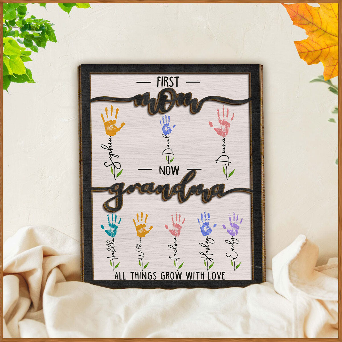 First Mom Now Grandma - Personalized Mother 2 Layered Wood Sign / Wood Plaque