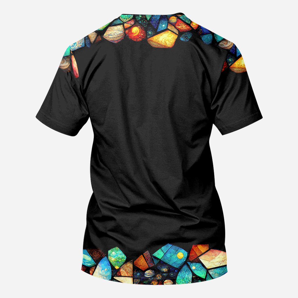 Mom Butterfly Colorful Stained Glass Pattern - Personalized Mother All Over Shirt
