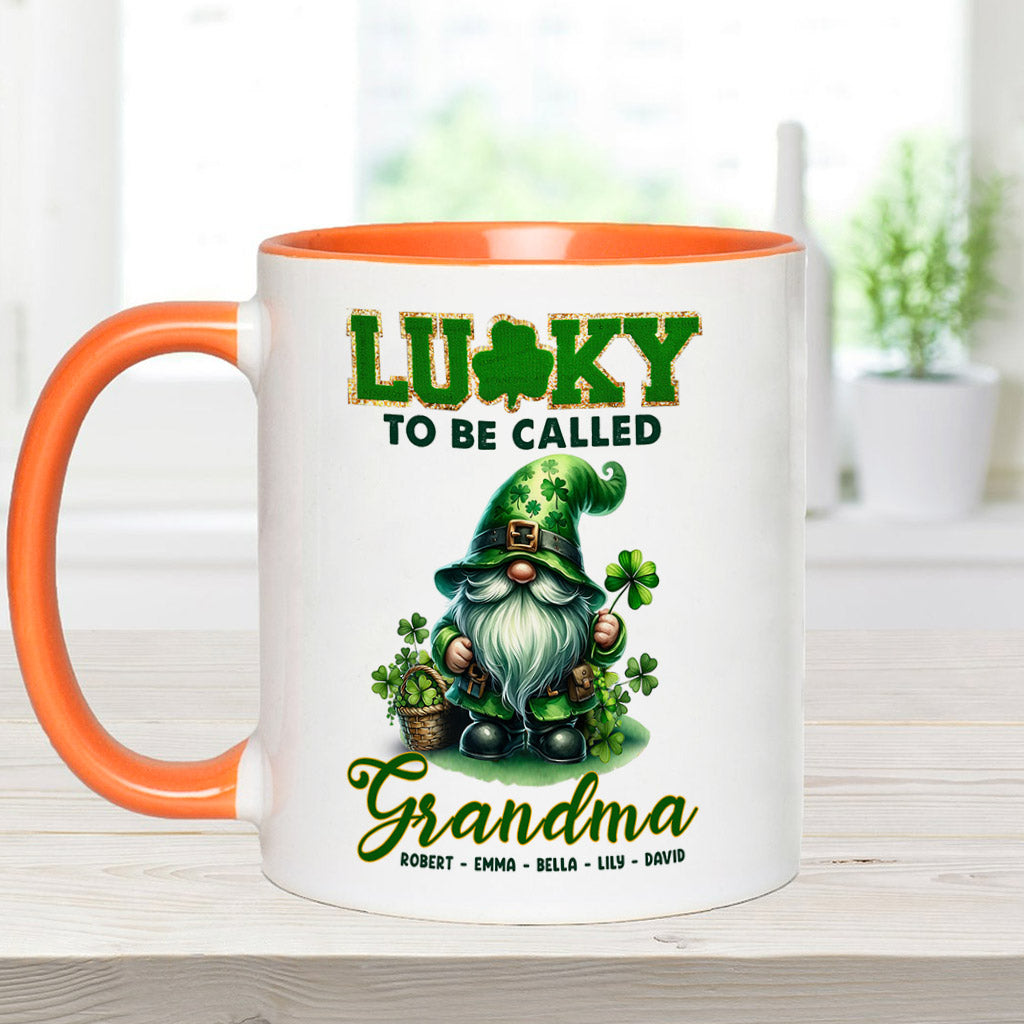 Lucky To Be Called Nana/ Mimi... - Personalized Grandma Accent Mug