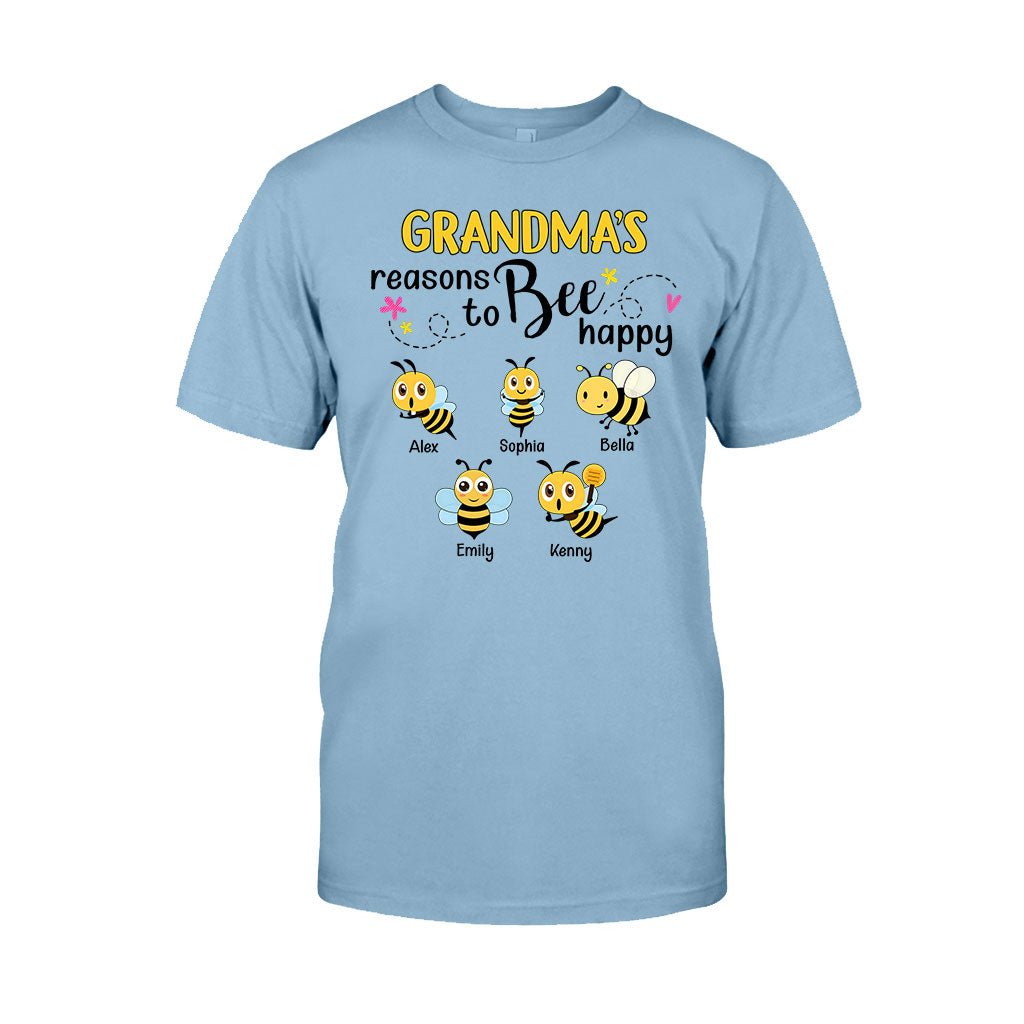 Grandma's Reasons To Bee Happy - Personalized Bee T-shirt And Hoodie