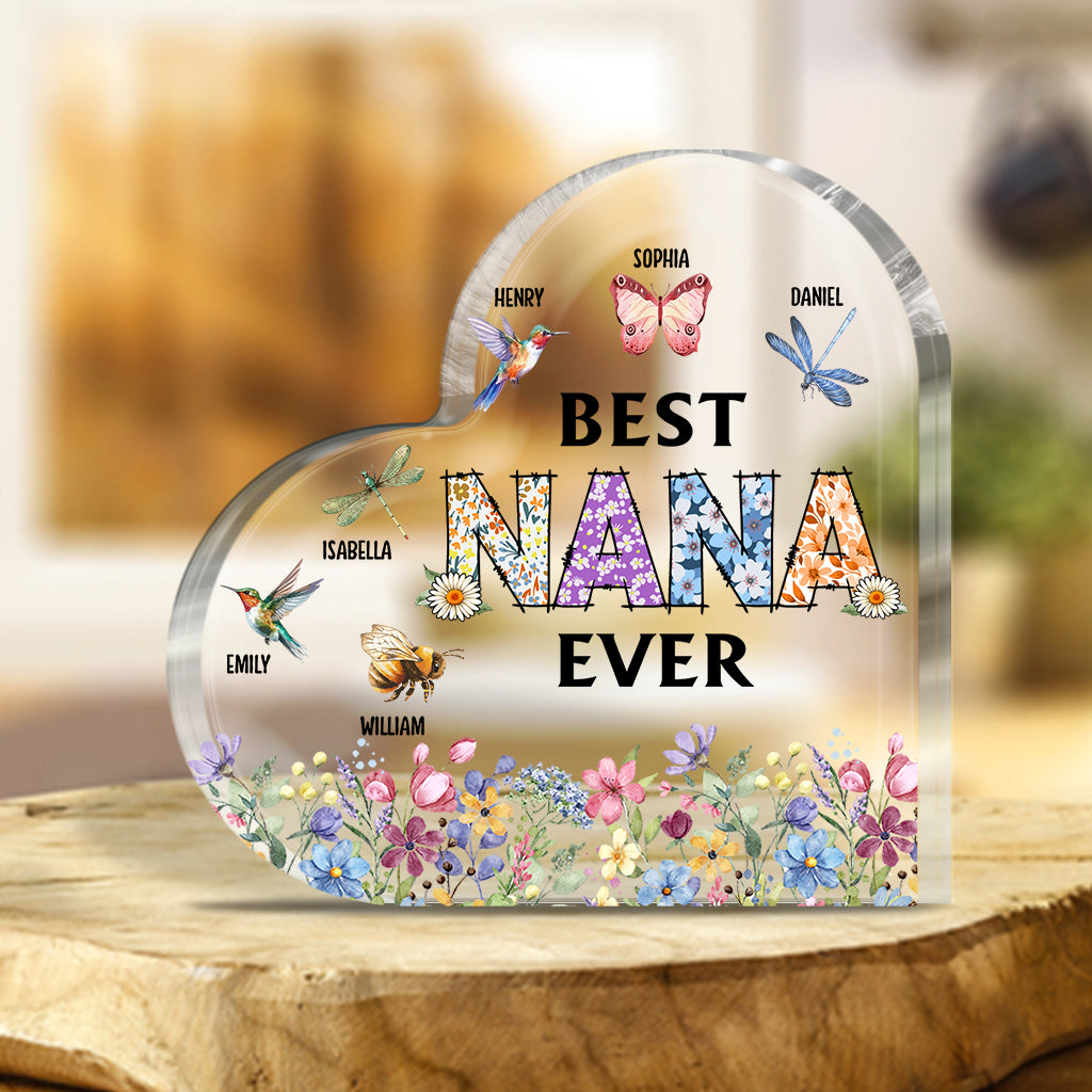 Best Mom Nana Ever - Personalized Grandma Custom Shaped Acrylic Plaque