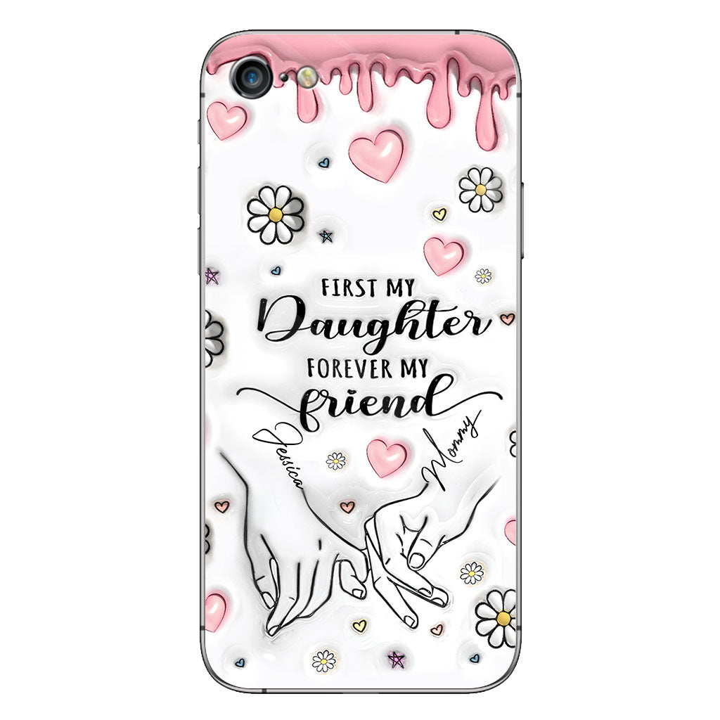 First My Mother Forever My Friend - Personalized Mother Clear Phone Case