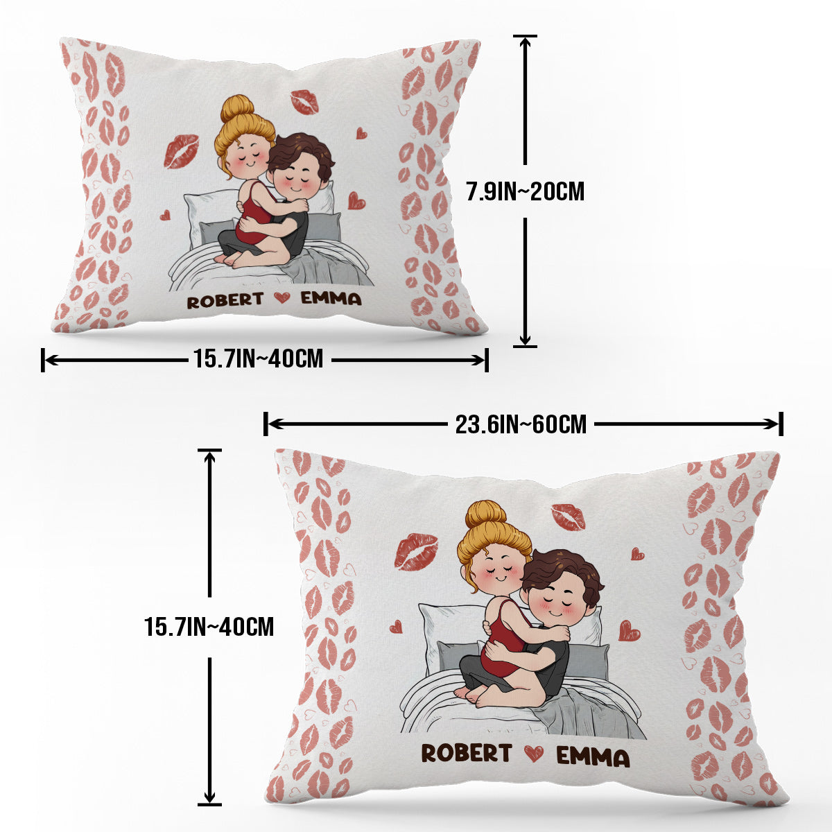 I Love You - Personalized Couple Rectangle Pillow Cover