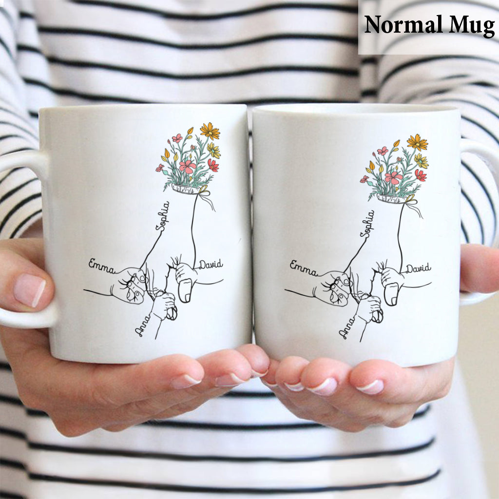 Holding Mom's Hand - Personalized Mother Mug