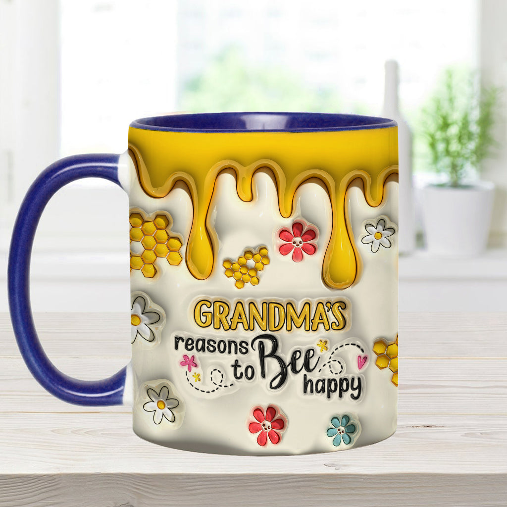 Les raisons de grand-mère d'être heureuse - Mug personnalisé pour grand-mère