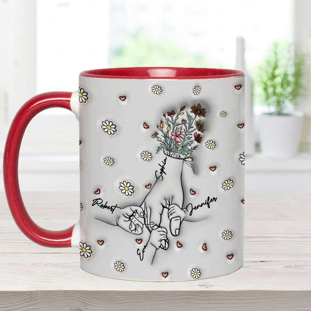 Holding Mom's Hand - Personalized Mother Accent Mug