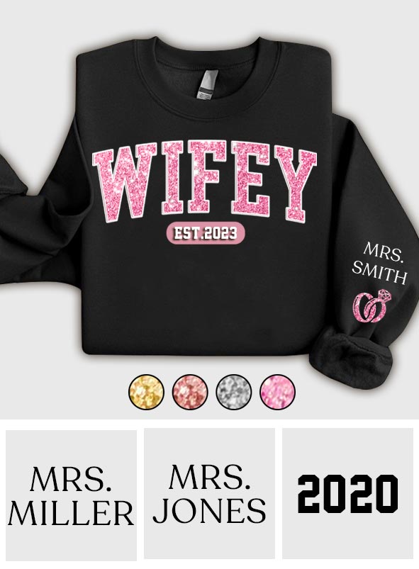 Wifey Est - Personalized Husband And Wife All Over Shirt